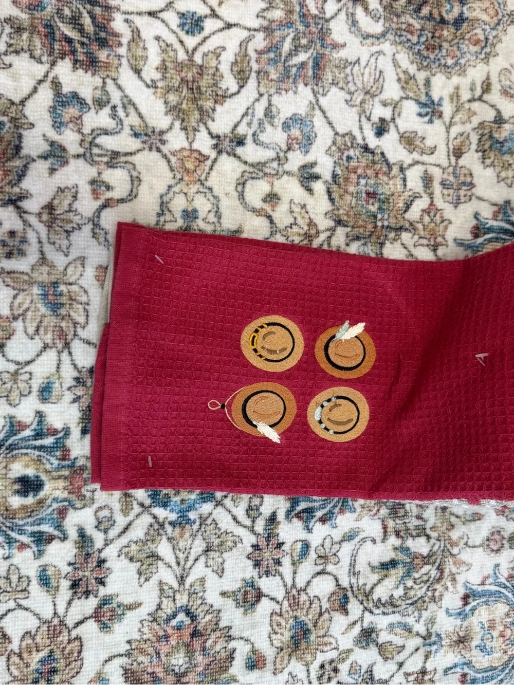 New Western Kitchen Towel Set-One Embroidered Cowboy Hat & One Stripe Towel
